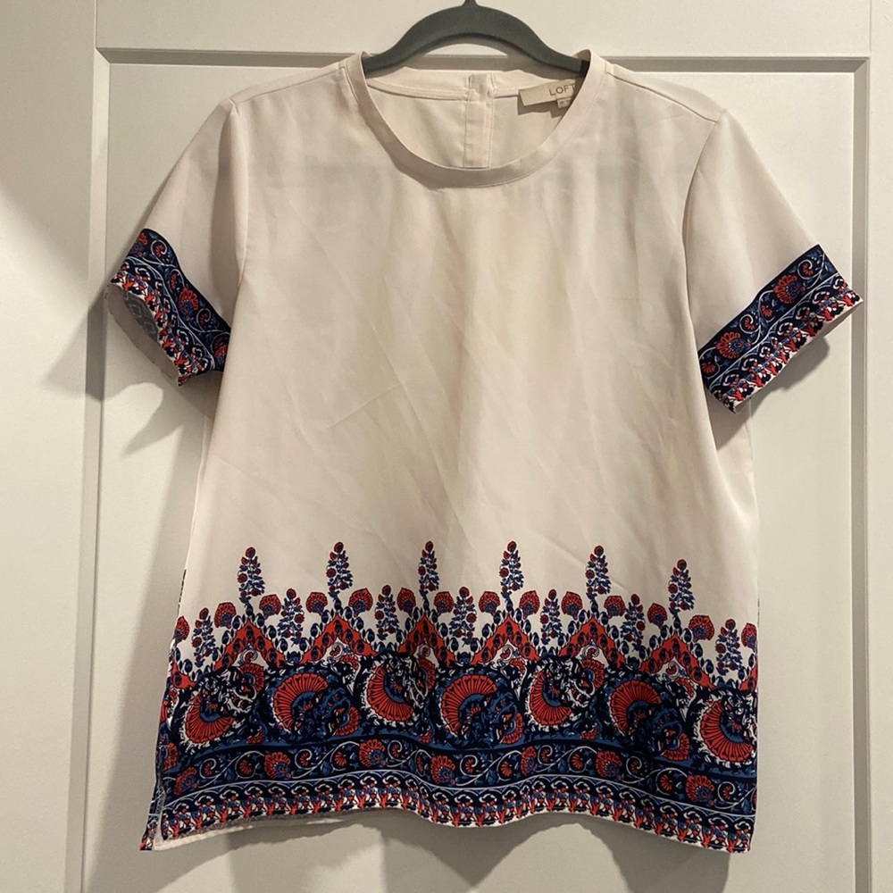 LOFT Fan Floral Print Blouse MP